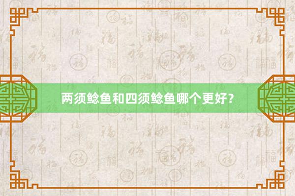 两须鲶鱼和四须鲶鱼哪个更好?